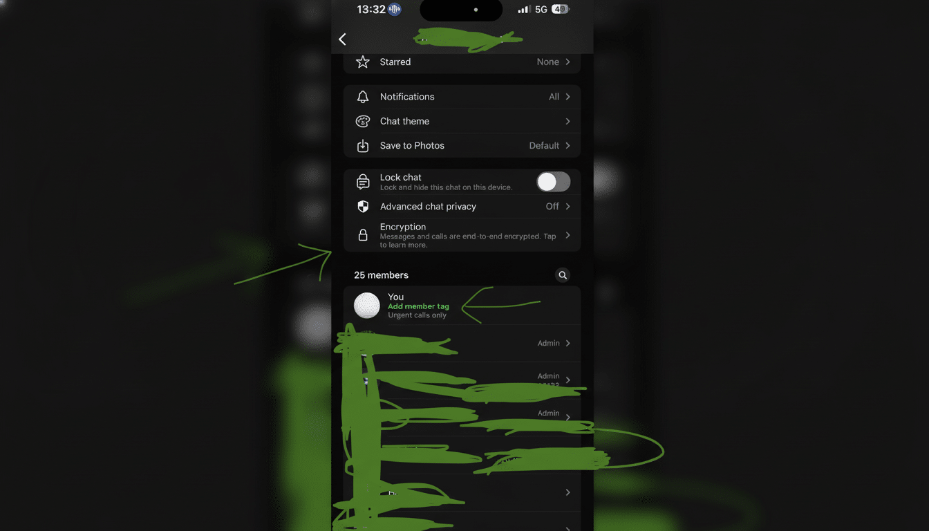 WhatsApp group chat with new member tags for easier mentions