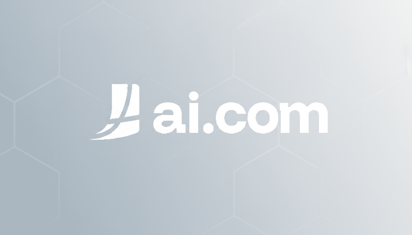 The white text J ai.com on a light gray background with a subtle hexagonal pattern.