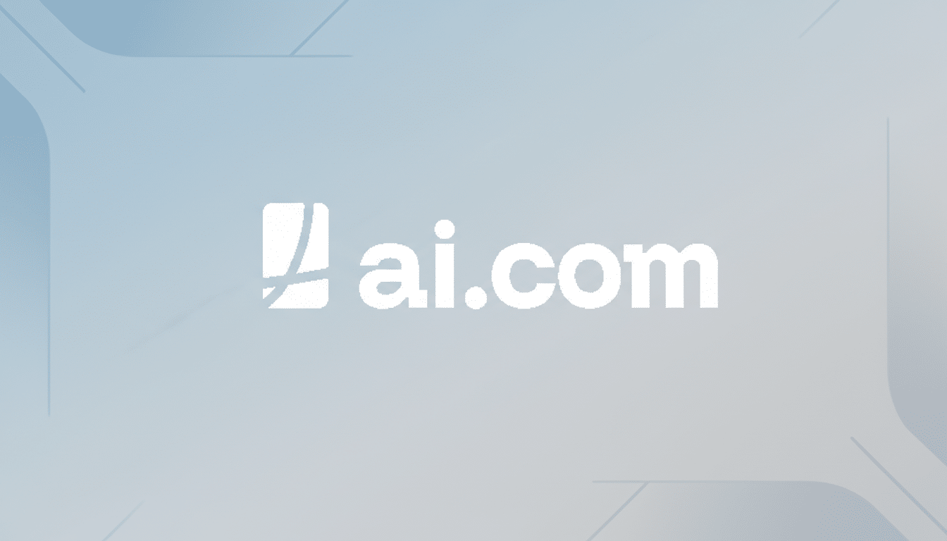 The ai.com logo, featuring a stylized white J followed by ai.com in white text, centered on a light blue and white gradient background with subtle geometric patterns.