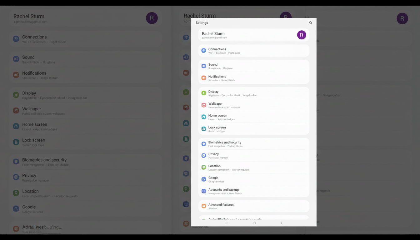 A screenshot of a mobile phones settings menu, resized to a 16:9 aspect ratio. The original screenshot is centered on a dark background, maintaining its original content and layout.