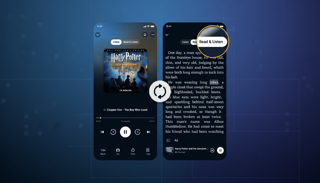 Audible Read & Listen for Kindle Books syncs ebooks with audiobooks