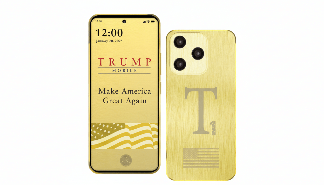 Liberty Mobile logo on smartphone, indicating link to Trump phone origin