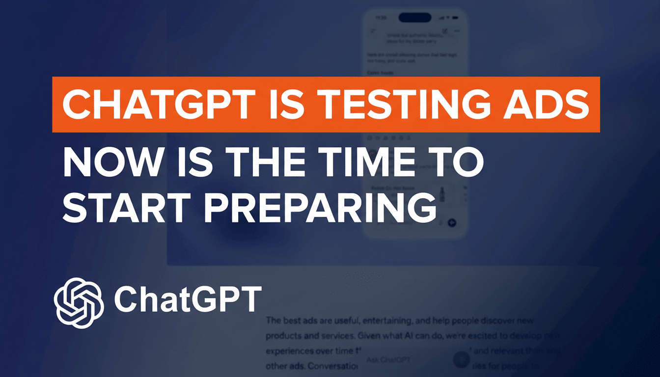 ChatGPT interface with ads being tested for select users