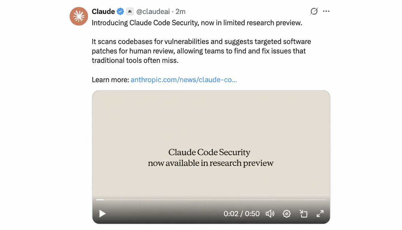 Anthropic debuts AI Vulnerability Hunter for Claude Code to detect vulnerabilities