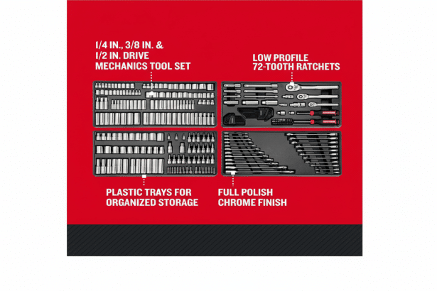 Craftsman mechanics tool set with ratchets and sockets in case, now $70 off