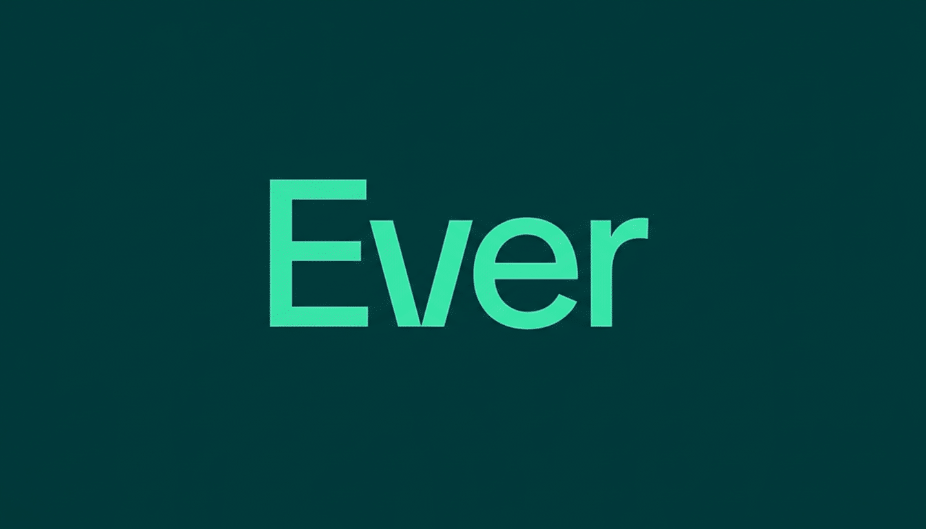 The word Ever in a bright teal font against a dark teal background, resized to a 16:9 aspect ratio.