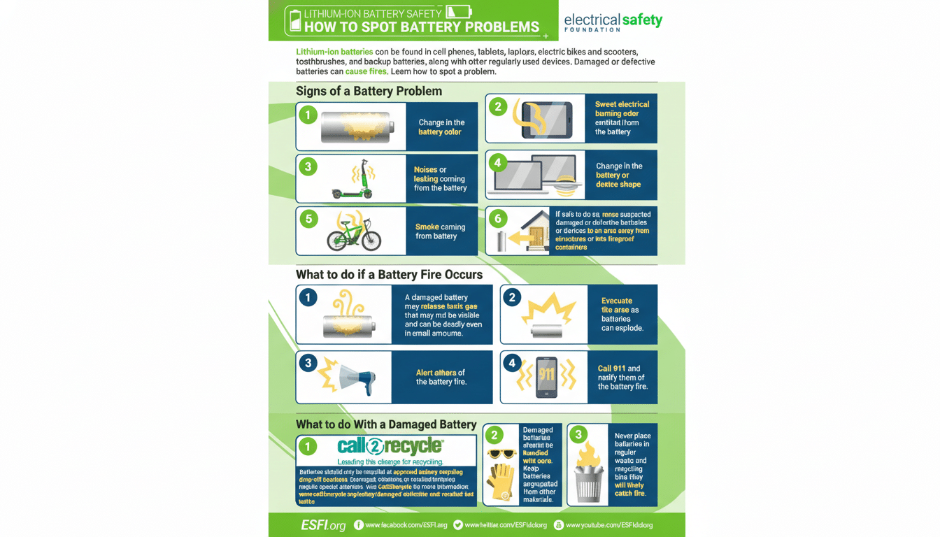 Lithium-ion battery failures prompt safety guidance and fire risk warnings