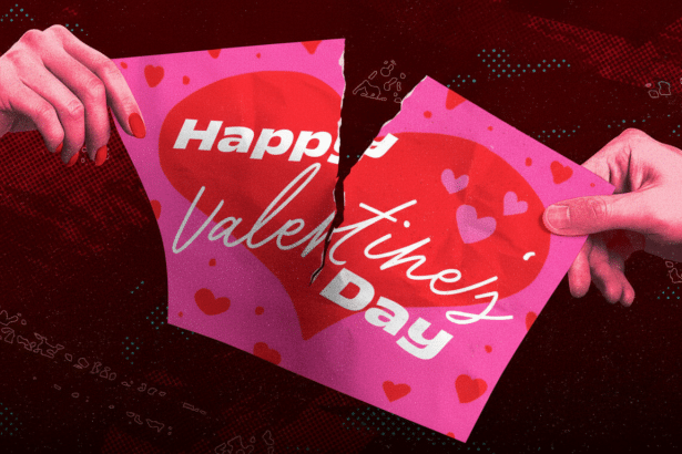 Experts Valentines situationship survival guide with broken heart and phone texts