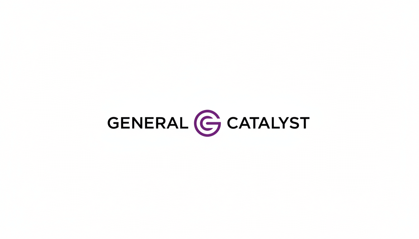 The General Catalyst logo, featuring the word GENERAL in black, a purple stylized G icon, and the word CATALYST in black, all centered on a white background with a 16:9 aspect ratio.