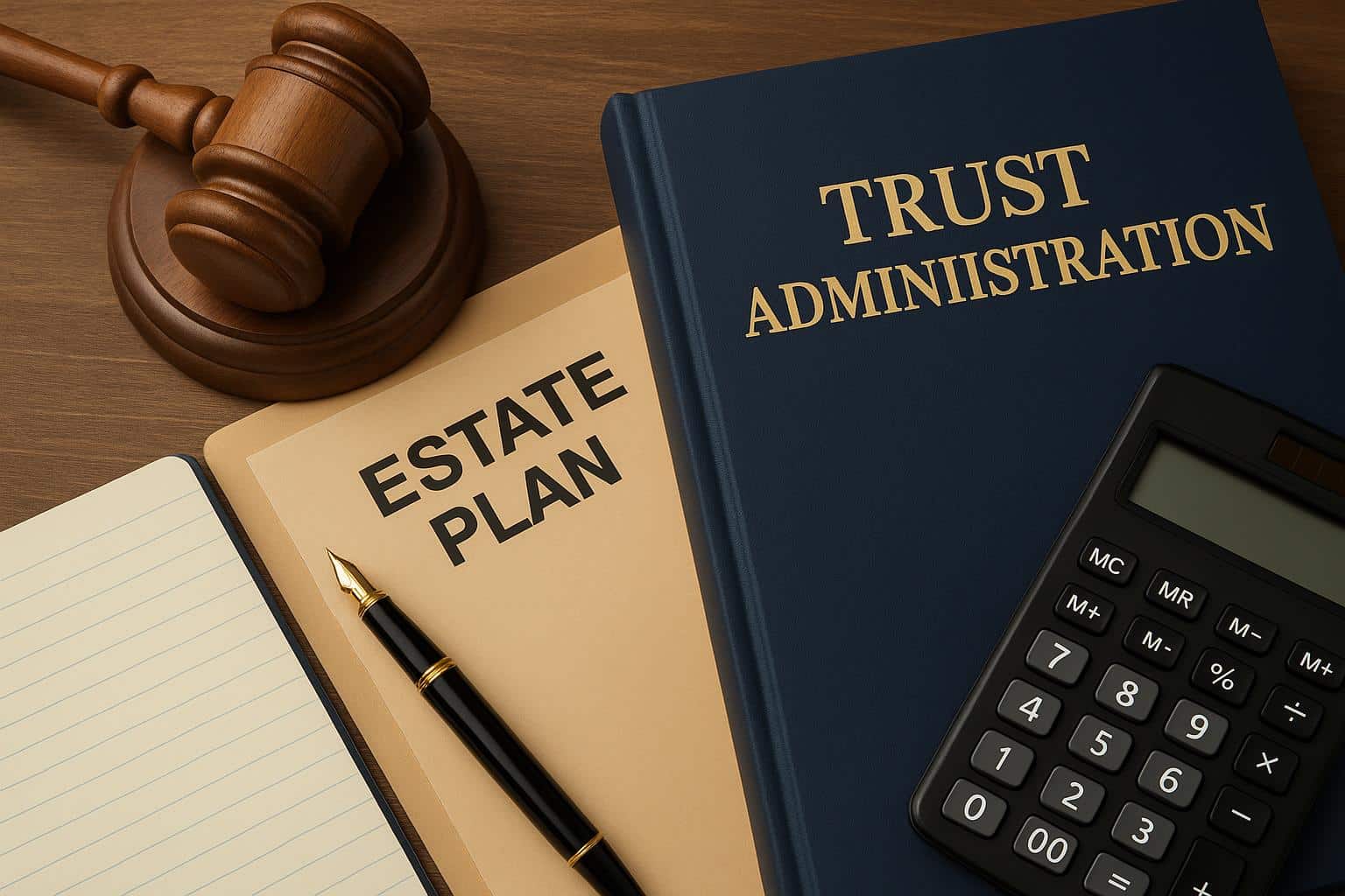 Legal documents and gavel representing trust administration and estate management guidance