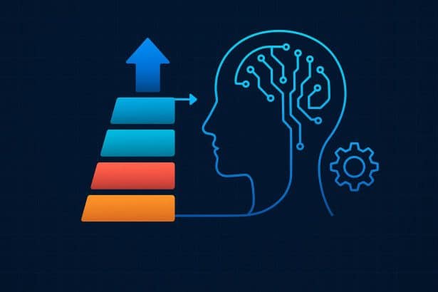 Abstract digital network representing AI strategy and transformation in business frameworks