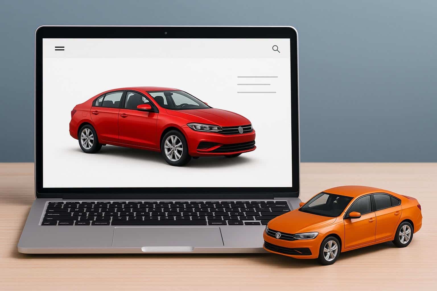 Modern online car marketplace interface showcasing diverse car listings and digital buying options