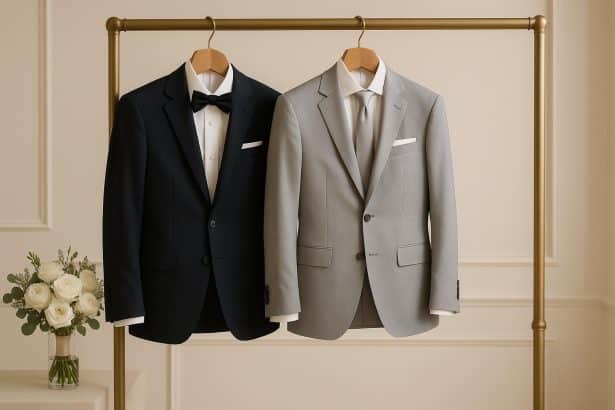 Stylish groom in a tailored wedding suit showcasing modern trends and elegant menswear details