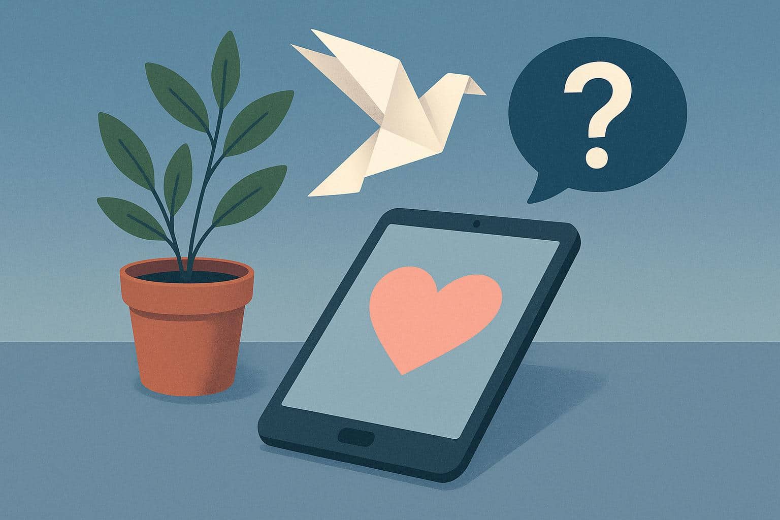 Couple using smartphones with secure lock icons, symbolizing trust in digital relationships