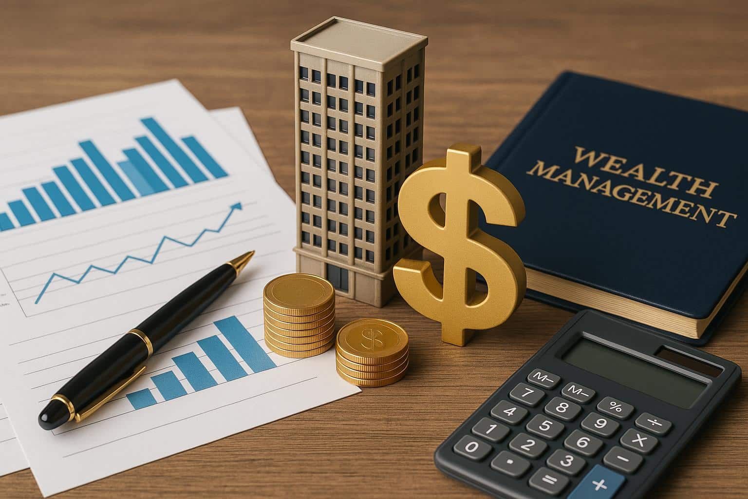 Calgary skyline with financial charts symbolizing wealth management and investment growth