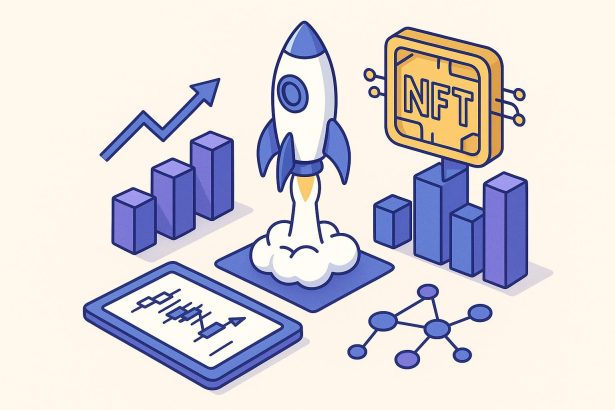 NFT launchpad platform illustration showcasing strategic growth and digital asset innovation
