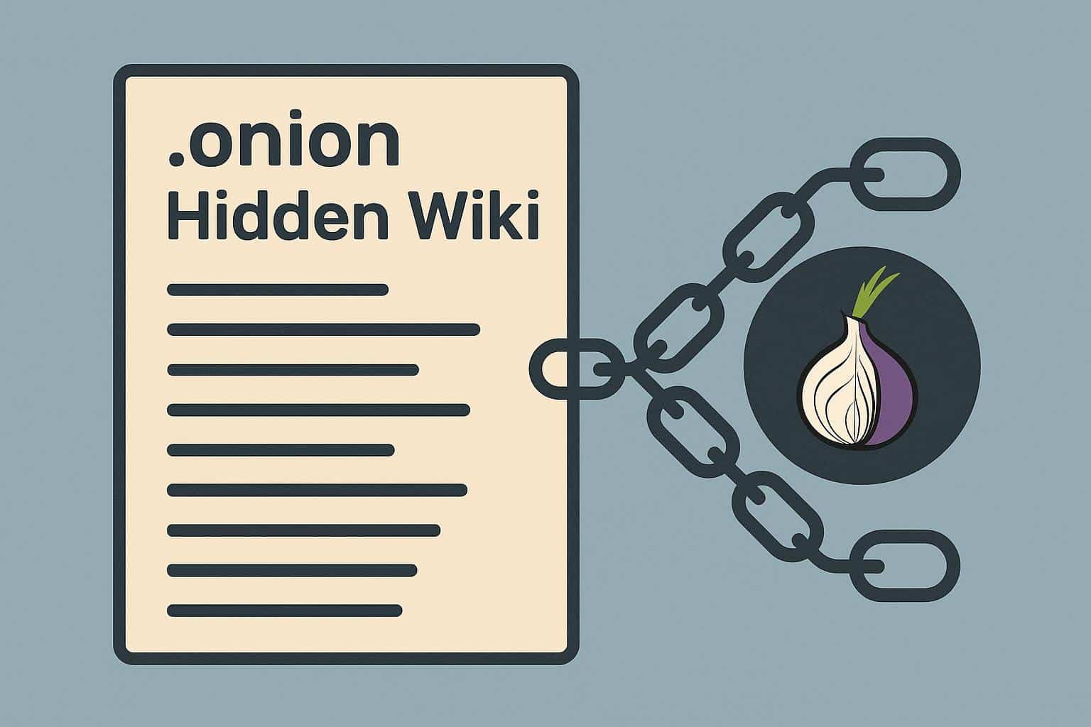 Hidden Wiki onion links network illustration representing safe access to darknet resources