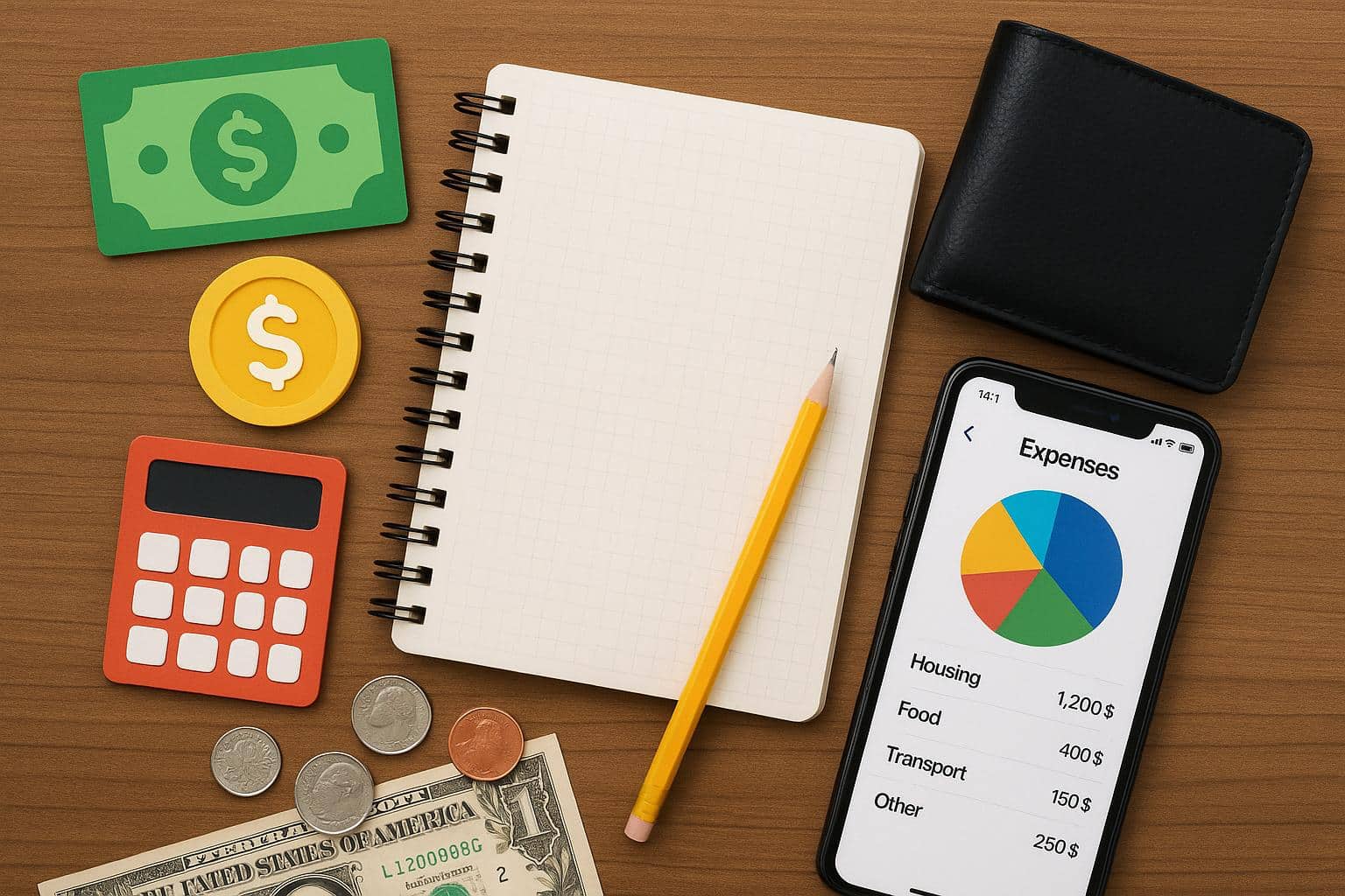 Budget tracker app displaying expense categories and graphs for personal finance management