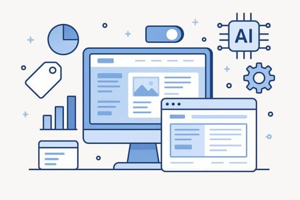 White-label website builder dashboard with AI tools and branding customization options