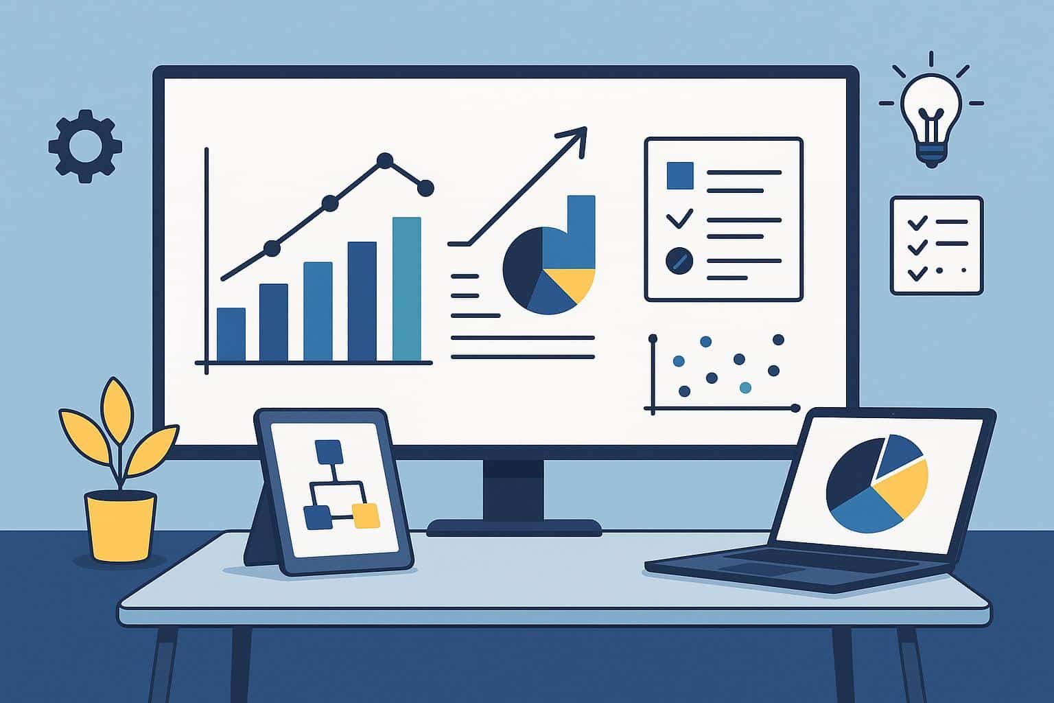 Modern digital dashboard showcasing advanced visual tools for enhanced presentation productivity