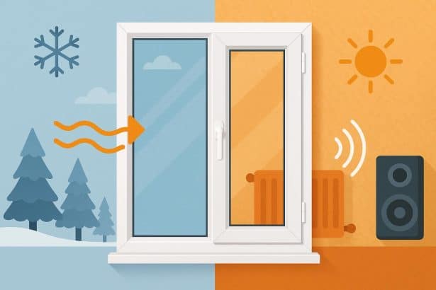 Modern uPVC windows installed in a home, highlighting improved insulation and noise reduction benefits