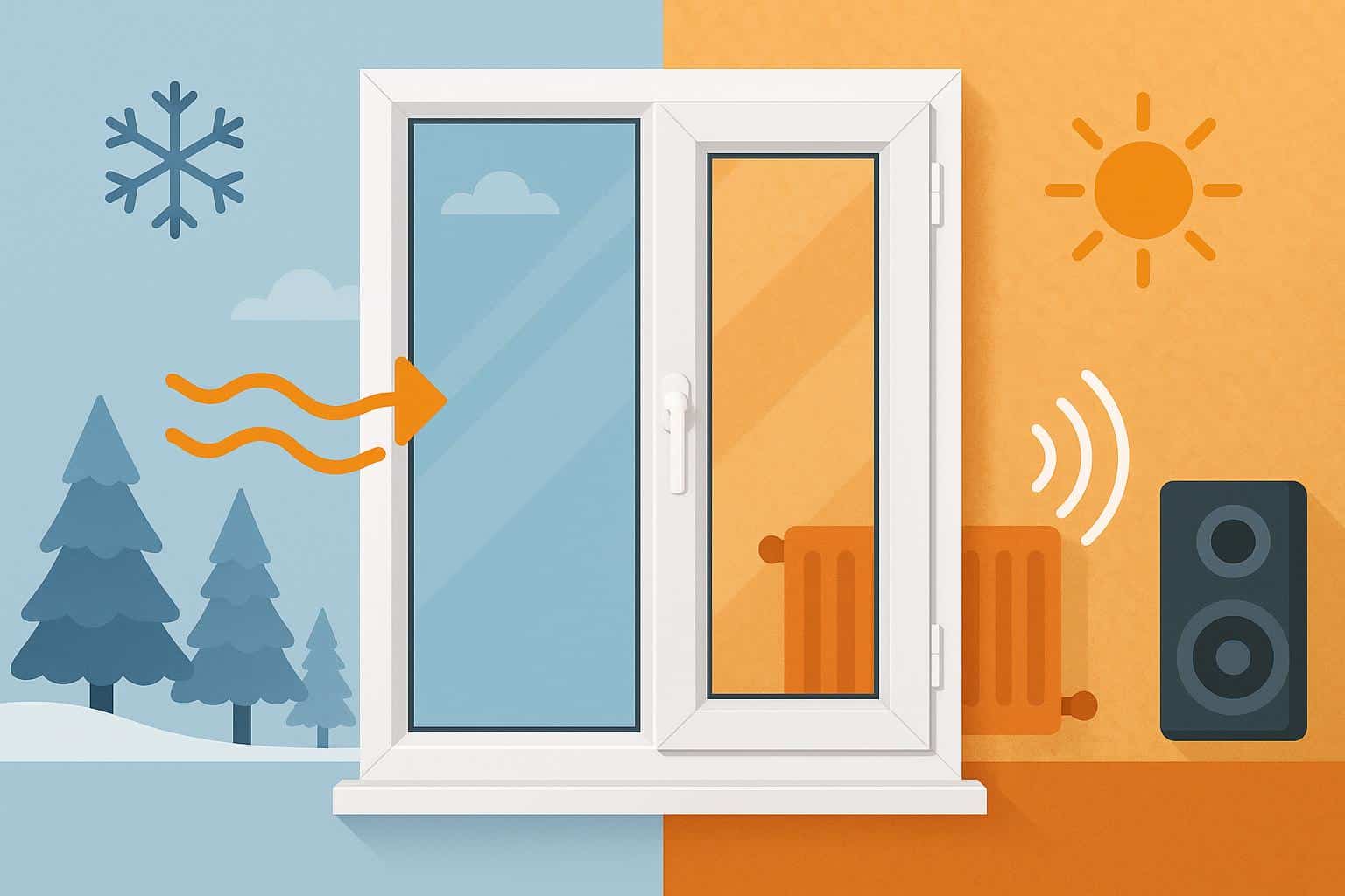 Modern uPVC windows installed in a home, highlighting improved insulation and noise reduction benefits
