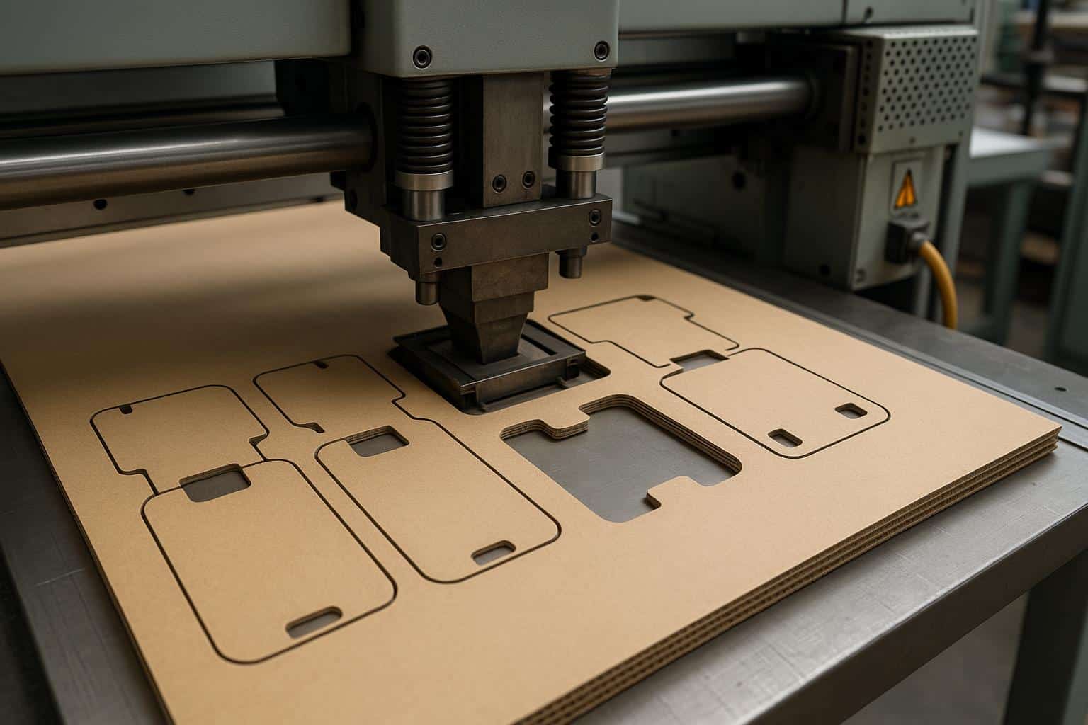 Industrial die cutting machine shaping materials for efficient modern manufacturing processes