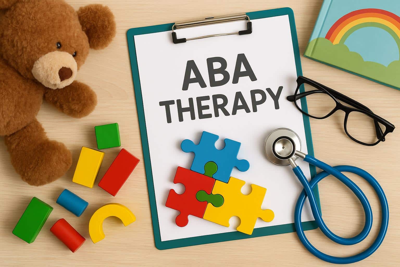 Child engaging in ABA therapy activities at home to support autism learning and development
