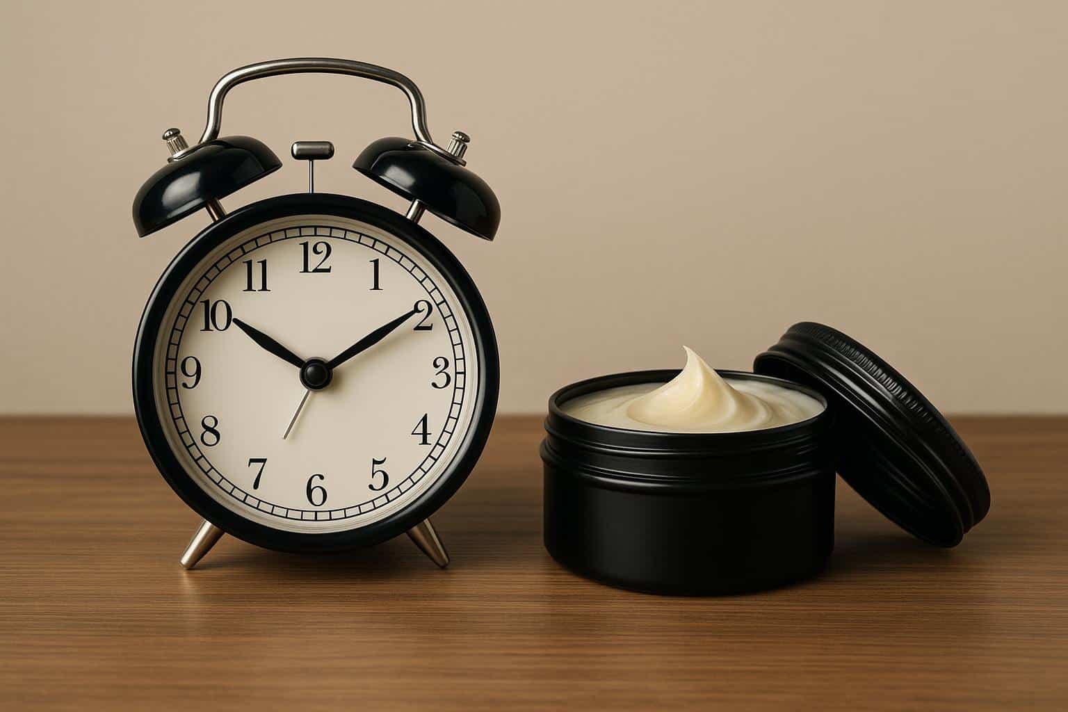 Open pomade container with styling comb, highlighting hair product texture and durability