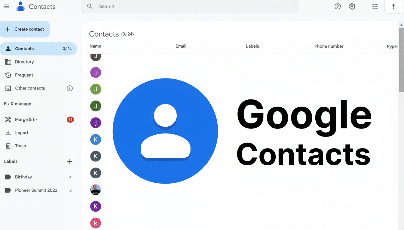 Google Contacts screen with new Calling Cards shortcut on Android