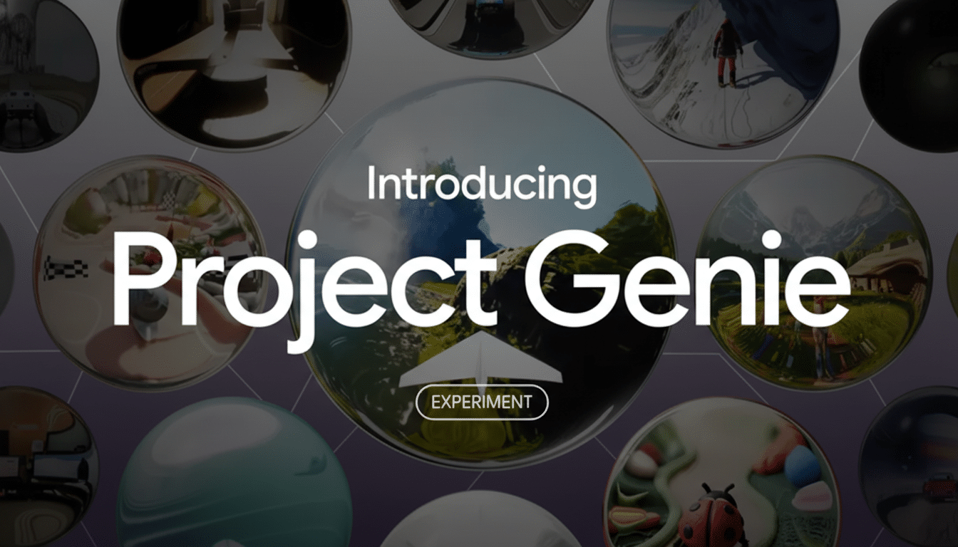 Google Project Genie demo screen showing AI coding assistant features