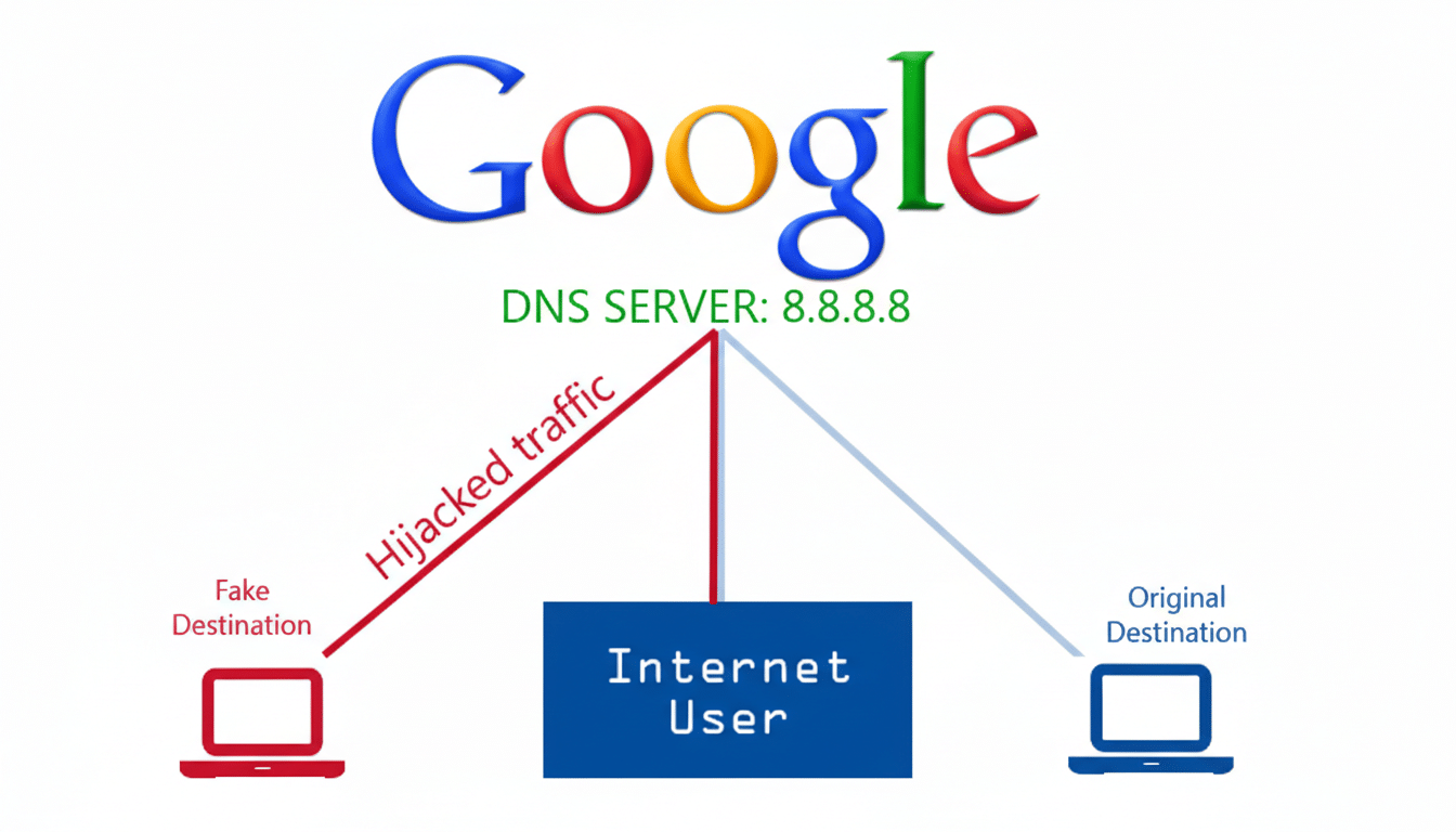 DNS security services safeguarding networks with shield, servers, and domain nodes