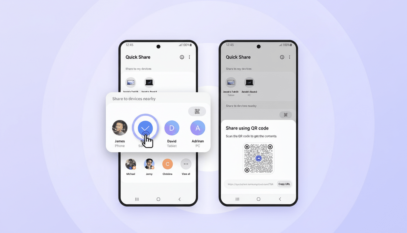 Android phone sending photos to Windows PC with Quick Share