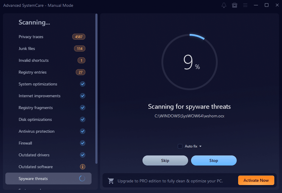 Advanced SystemCare-Scaning