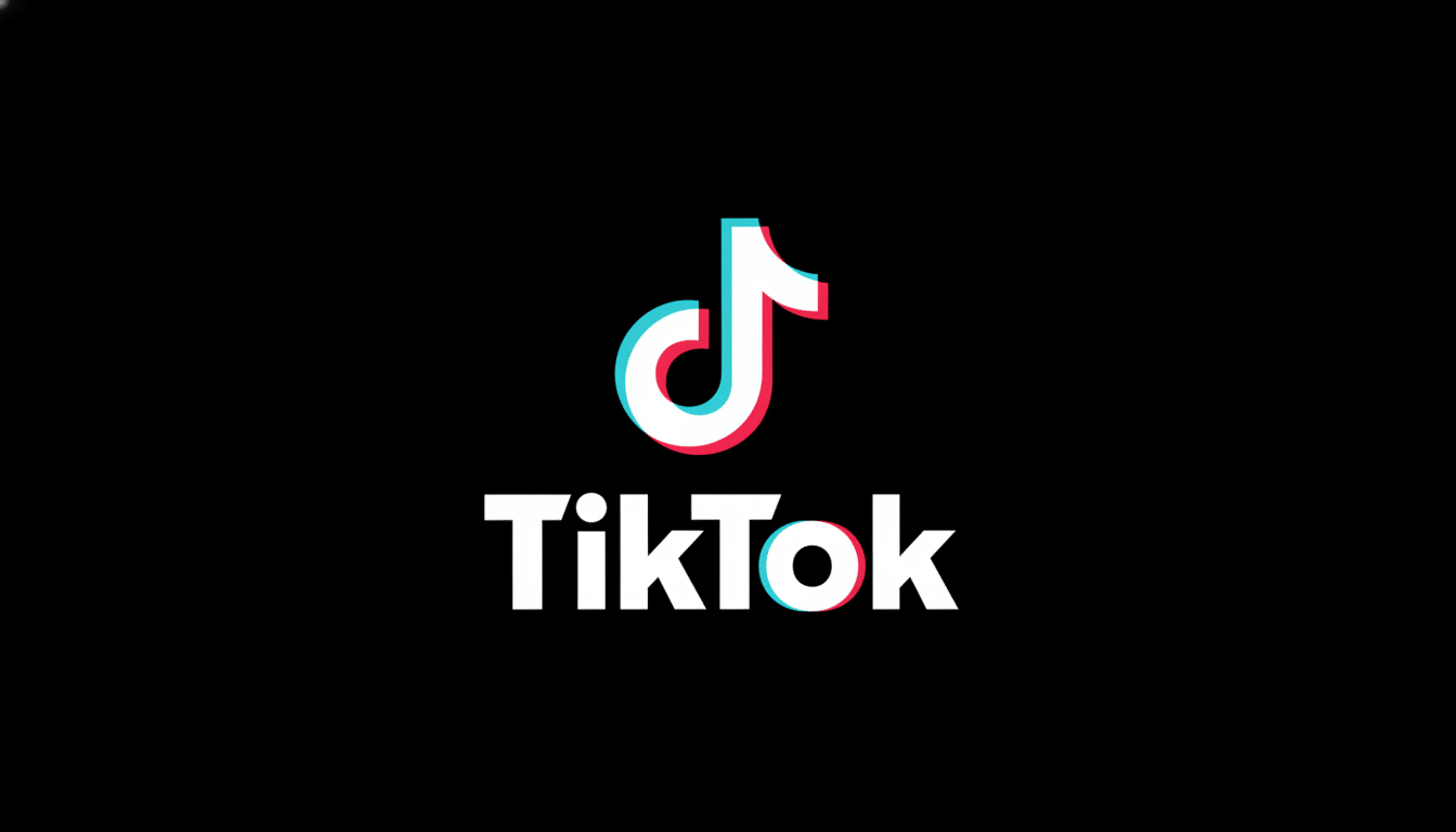 The TikTok logo, featuring a white musical note icon with cyan and red shadows, and the word TikTok in white text with similar shadows, all on a black background.