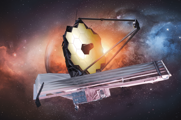 James Webb Space Telescope infrared view of Exposed Cranium Nebulas glowing gas and dust