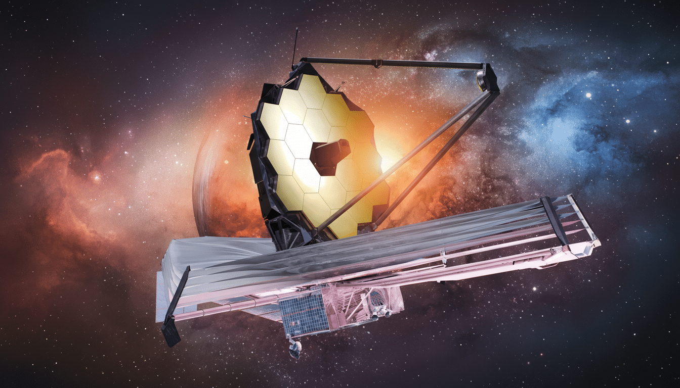 James Webb Space Telescope infrared view of Exposed Cranium Nebulas glowing gas and dust