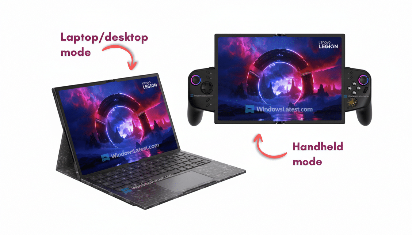 Lenovo Legion Go Fold foldable gaming handheld concept before Mobile World Congress