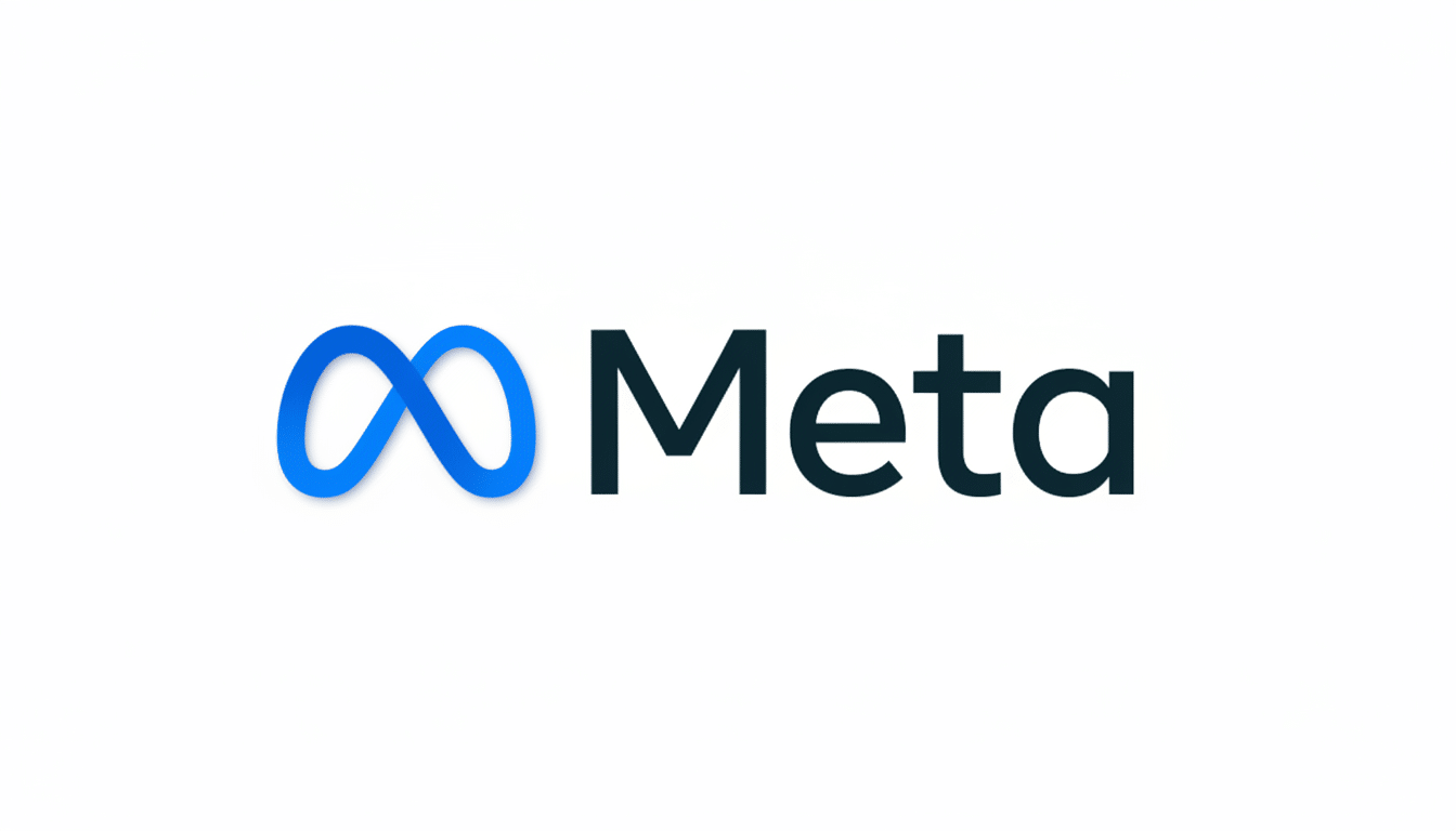 The Meta logo, featuring a blue infinity symbol next to the word Meta in dark gray, presented on a clean white background with a 16:9 aspect ratio.