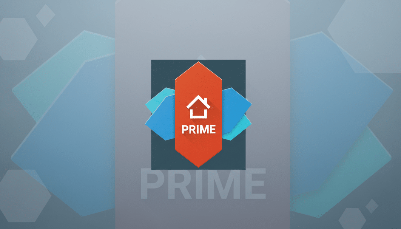 A 16:9 aspect ratio image featuring the PRIME logo with a house icon on an orange hexagonal shape, flanked by blue shapes, set against a professional flat design background with soft hexagonal patterns and gradients.