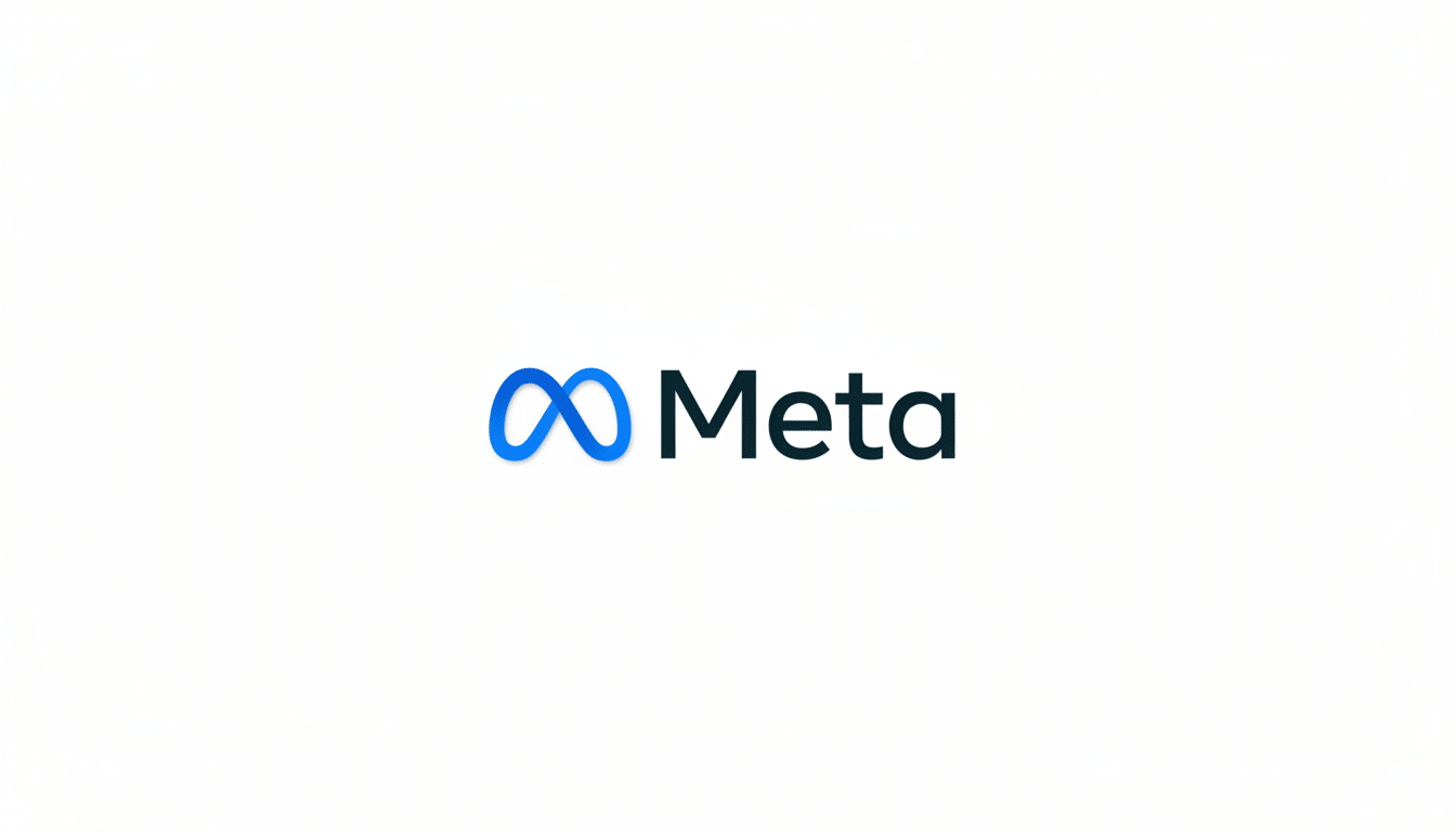 The Meta logo, featuring a blue infinity symbol next to the word Meta in dark gray, presented on a clean white background with a 16:9 aspect ratio.