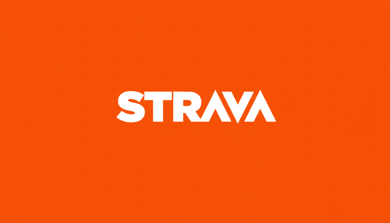 The Strava logo, featuring the word STRAVA in bold white capital letters, centered on a vibrant orange background.