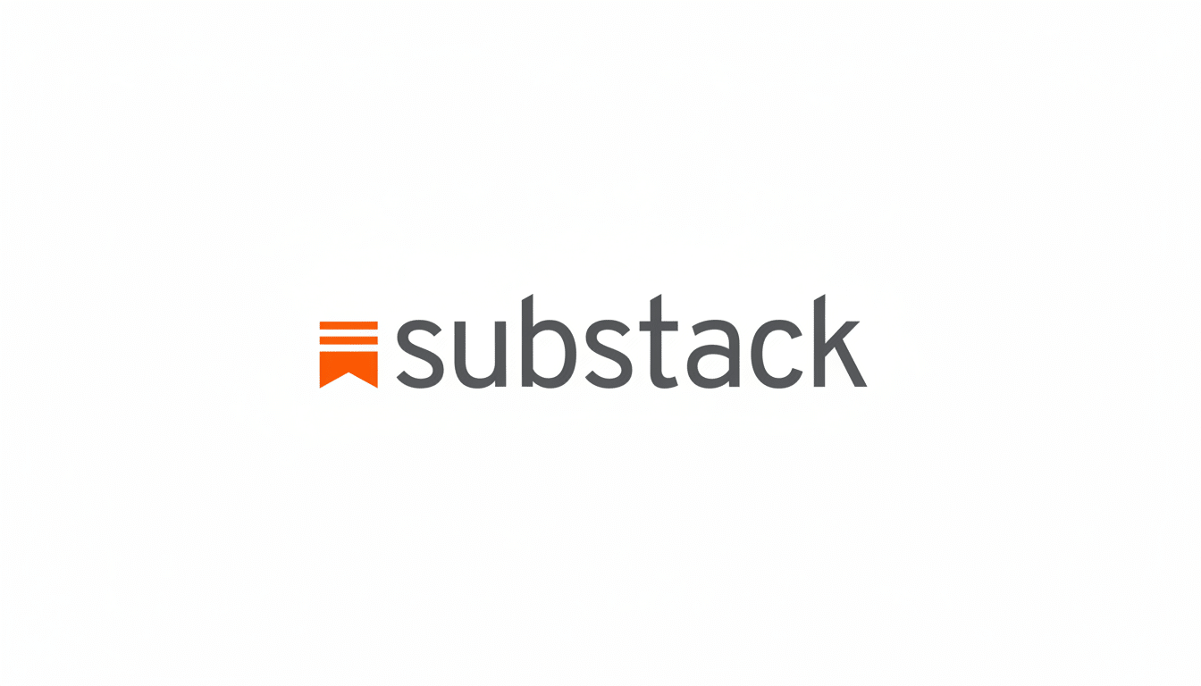 The Substack logo, featuring an orange flag icon with three horizontal lines to the left of the word substack in dark gray, presented on a clean white background with a 16:9 aspect ratio.