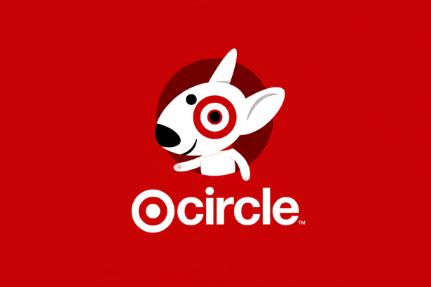 The Target Bullseye dog logo with the word Ocircle below it, all on a red background.