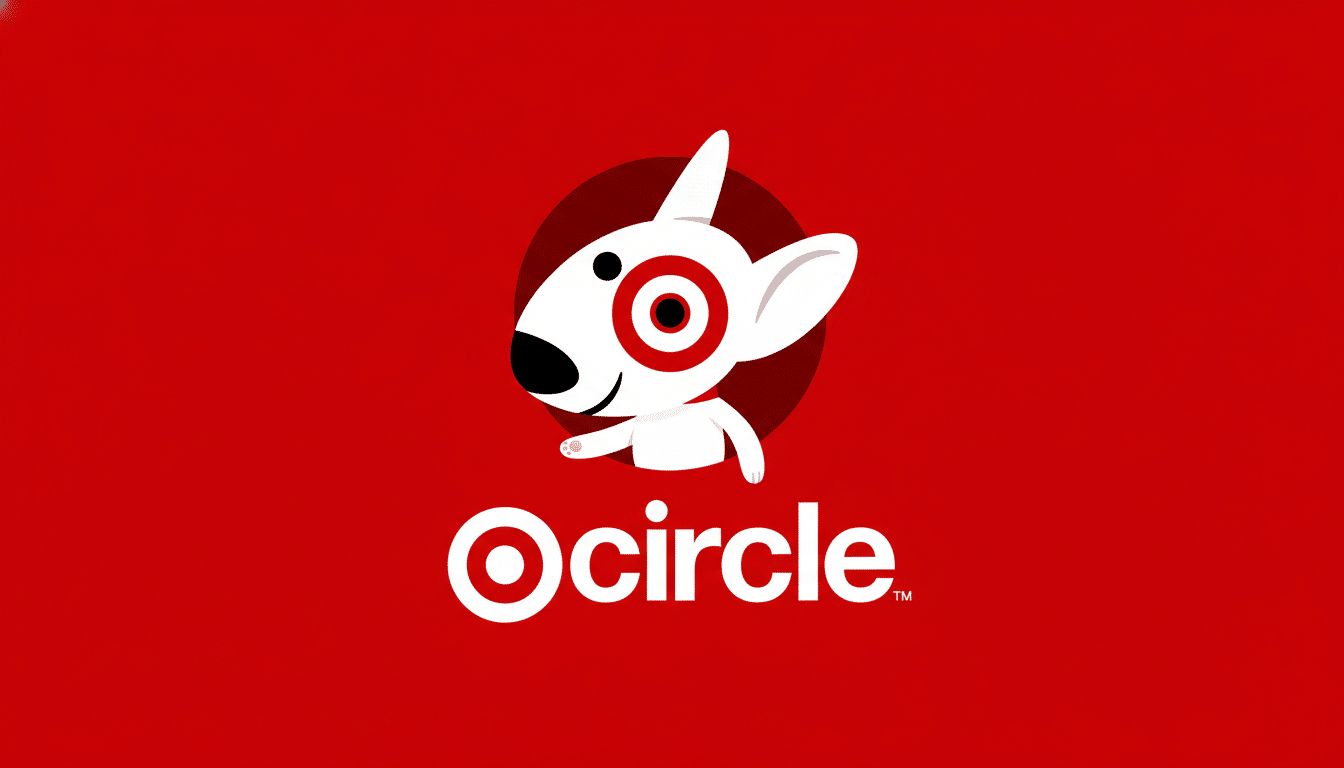 The Target Bullseye dog logo with the word Ocircle below it, all on a red background.