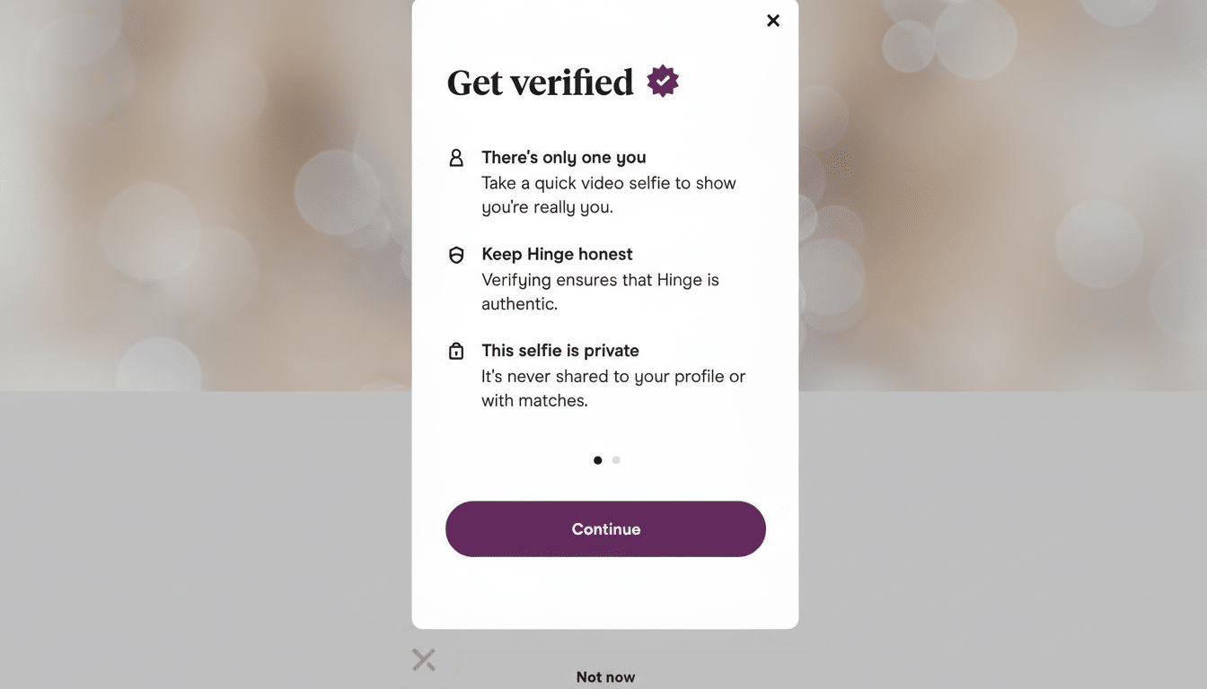Hinge tests Tinder-style facial recognition scans for dating app profile verification