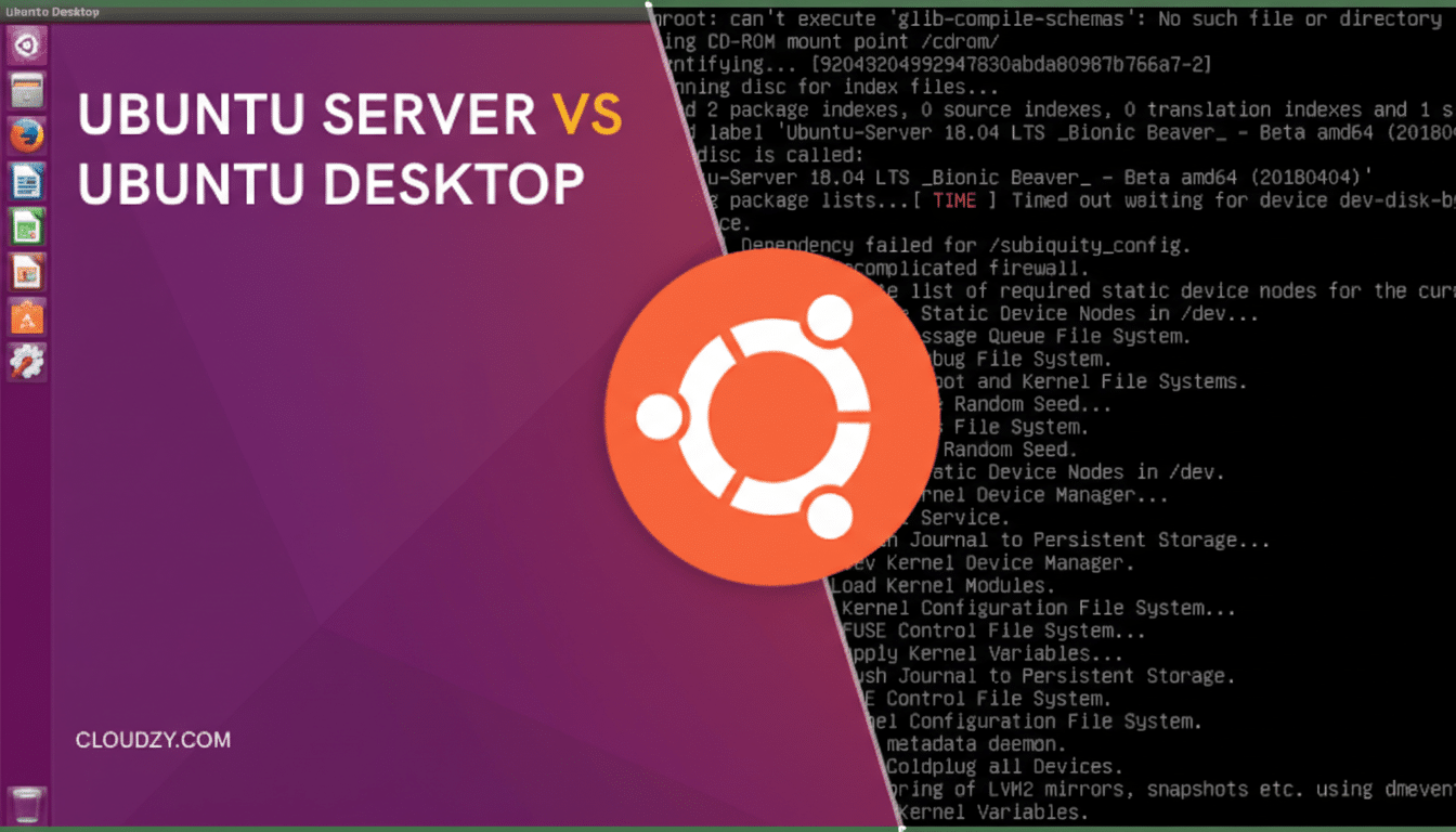 Ubuntu Server free self-hosting concept with Ubuntu logo, terminal commands, and home network