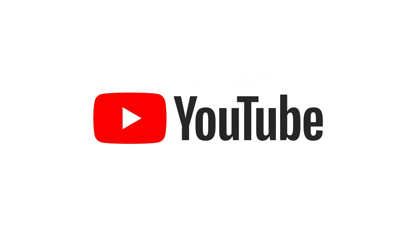 The YouTube logo, featuring a red play button icon next to the word YouTube in black text, on a white background.