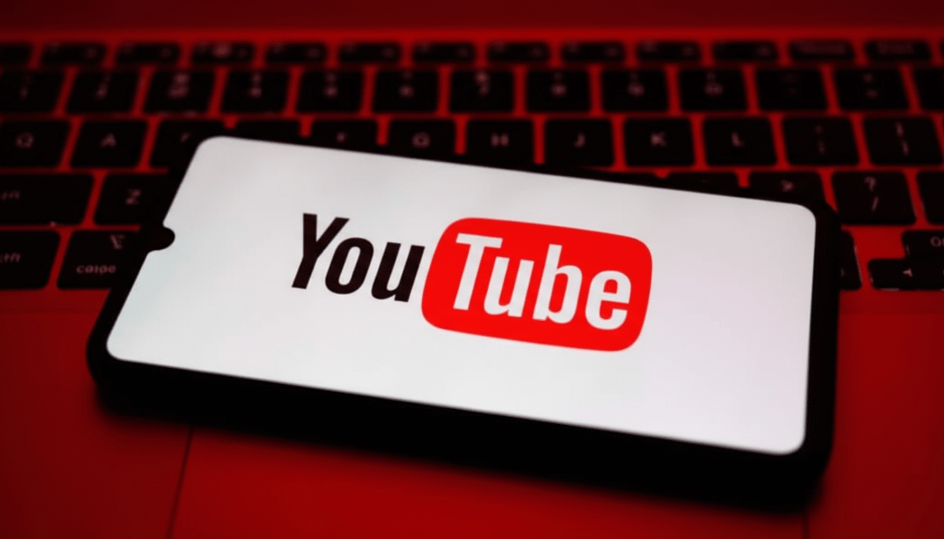 YouTube logo with outage confirmed as services recover