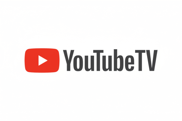 The YouTube TV logo, featuring a red play button icon next to the text YouTube TV in dark gray, all on a white background.